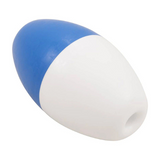 R181086: 5'' x 9'' Blue White Polyethylene Oval Float for 3/4'' Rope