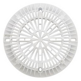 25507-100-000: 8" Galaxy Drain Cover with Screw Pack (White) OB