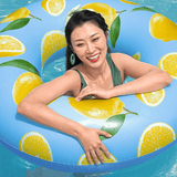 47 Inch Scentsational Lemon Float Pool Swim Ring