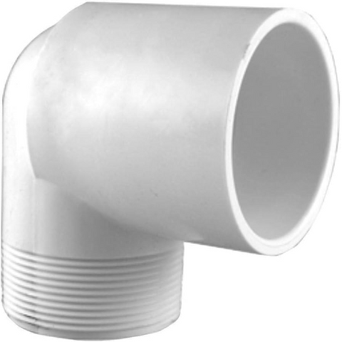 410-015: 1.5" MPT x Slip SCH40 PVC 90 Degree Street Elbow