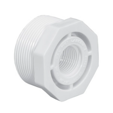 1.5" x 1.25" White MPT x FPT SCH40 Threaded Reducer Bushing