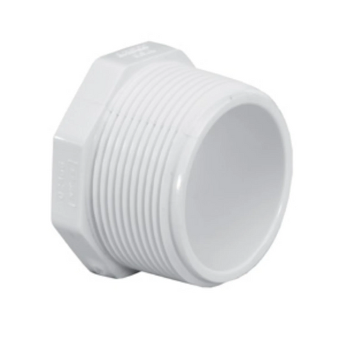 0.5" White MPT SCH40 PVC Plug