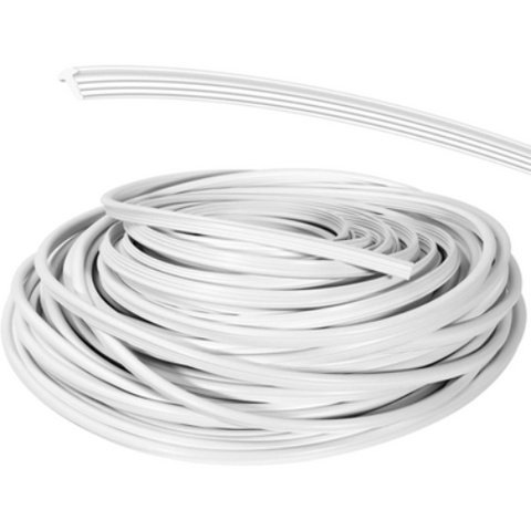 QP-1562: .25" x .5" x 120' Flexible White Vinyl Liner Bead Wedge Lock