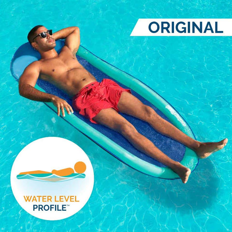 SwimWays Spring Float Premium Blue Lounge Chair